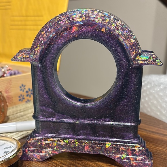 Purple party Glitter desk Clock - Picture 2 of 2